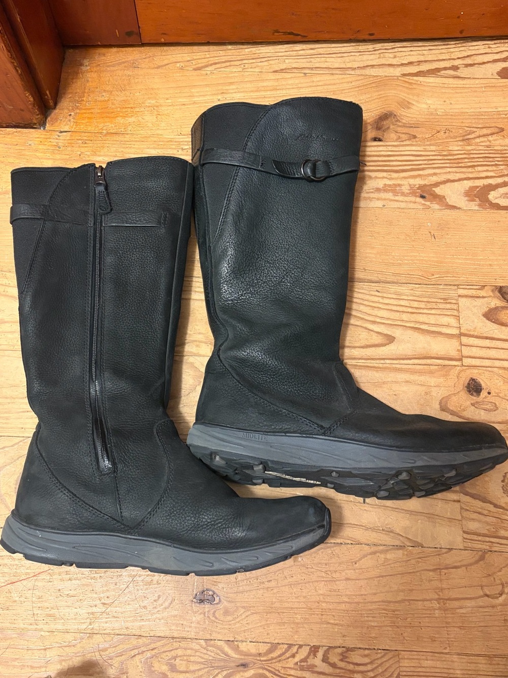 Eddie Bauer Black Leather Knee Boots